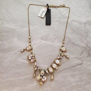 ✨ NEW J.Crew Rhinestones Crystals Mercury Glass Anitqed Statement Necklace ✨